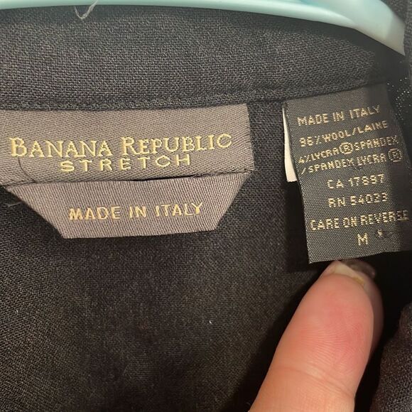 Banana Republic black shirt/jacket size M. Made in 🇮🇹 - Picture 2 of 8